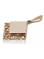 "No Stones Original Vintage 14K Rose Gold Square Pendant" vpn041 vpn041