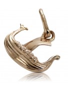 "Original Vintage 14K Rose Gold Boat Pendant without Stones" vpn044 vpn044