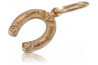 "Fără Pietre, Pandantiv Vechi Formă Potcoavă în Aur Roz 14k 585" vpn052 vpn052