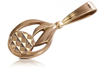 Unikalny Wisiorek Vintage z Liściem w Różowym Złocie 14k 585 Bez Kamieni vpn057 vpn057