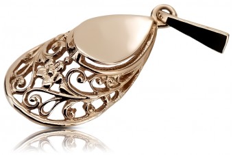 Pendentif vintage en argent sterling plaqué or rose, Pas de pierre vpn074rp