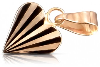 "Charmant Pendentif Coeur Vintage en Or Rose 14 Carats 585 d'Origine, Pas de Pierres" vpn080 vpn080