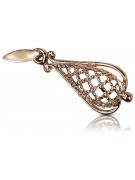 "Charme Vintage, Pendentif Feuille en Or Rose 14 carats 585 Sans Pierres" vpn082 vpn082