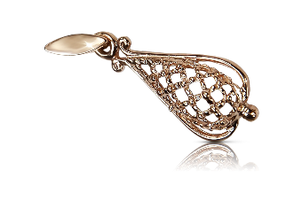 Pendentif vintage en argent sterling plaqué or rose, Pas de pierre vpn082rp