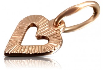 "No Stones, Original Vintage 14K Rose Gold Heart Pendant" vpn087 vpn087