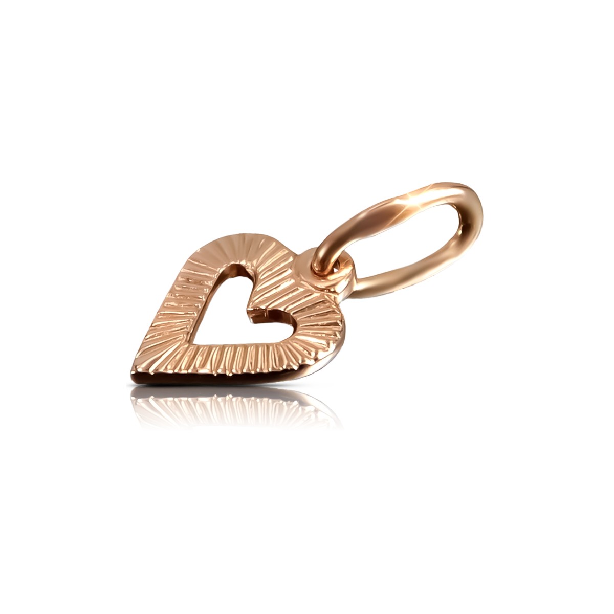 "No Stones, Original Vintage 14K Rose Gold Heart Pendant" vpn087 vpn087