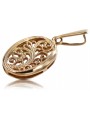 "No Stones 14K Rose Gold 585 Vintage Oval Pendant" vpn088 vpn088