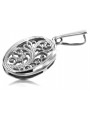 Pendentif ovale vintage en argent sterling 925, Pas de pierre vpn088s