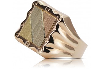 14K Rose Gold Men's Signet Ring, No Stones csn006r