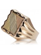 Anillo de sello para hombre, oro rosa 14K, sin piedras csn006r