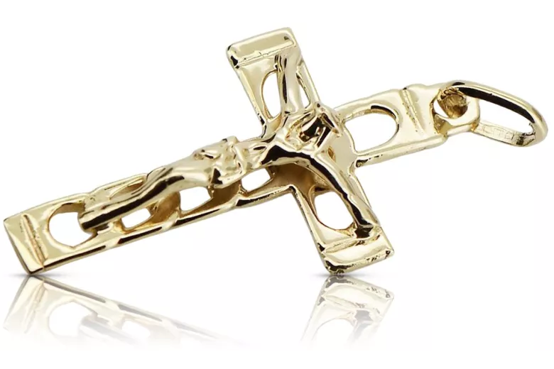 Golden Catholic Cross ★ russiangold.com ★ Gold 585 333 Low price