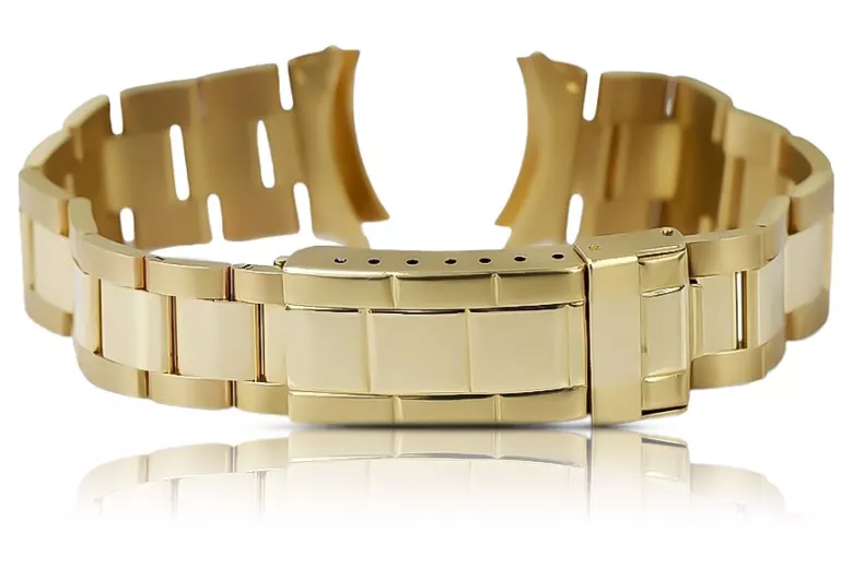 14 Karat Gelbgold Rolex-Stil Armband-Uhr für Herren mbw017y