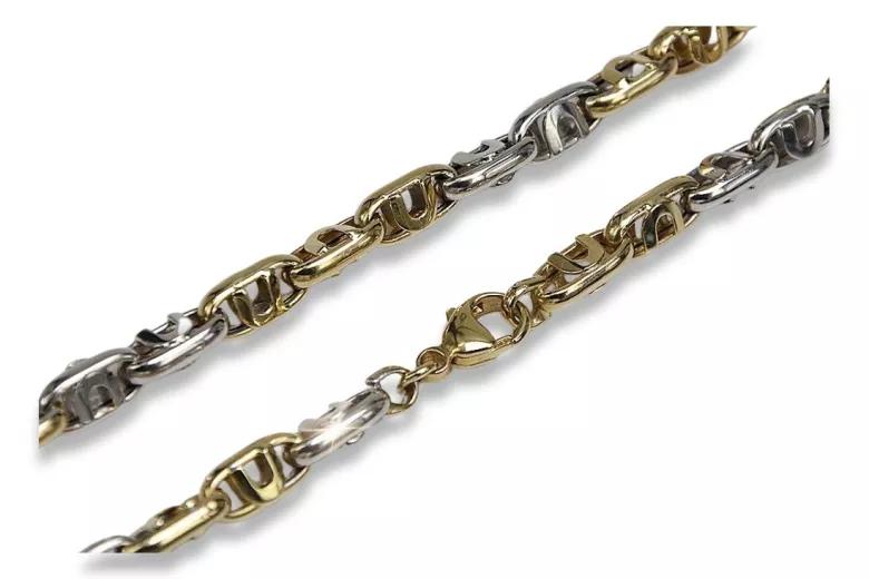 Italian 14K Yellow White Gold Chain - Classic Elegance cc024yw