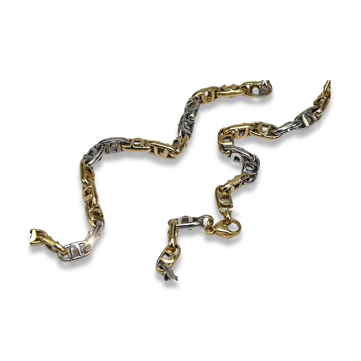 Italian 14K Yellow White Gold Chain - Classic Elegance cc024yw