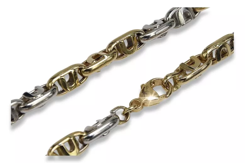 Italian 14K Yellow White Gold Chain - Classic Elegance cc024yw