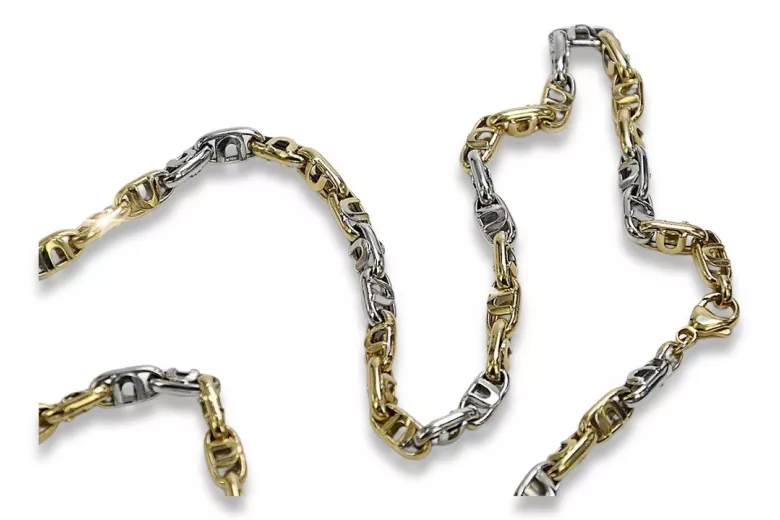 Italian 14K Yellow White Gold Chain - Classic Elegance cc024yw