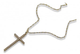 Faithful 14K Gold Chain with Catholic Cross & Anchor ctc029y&cc008yw