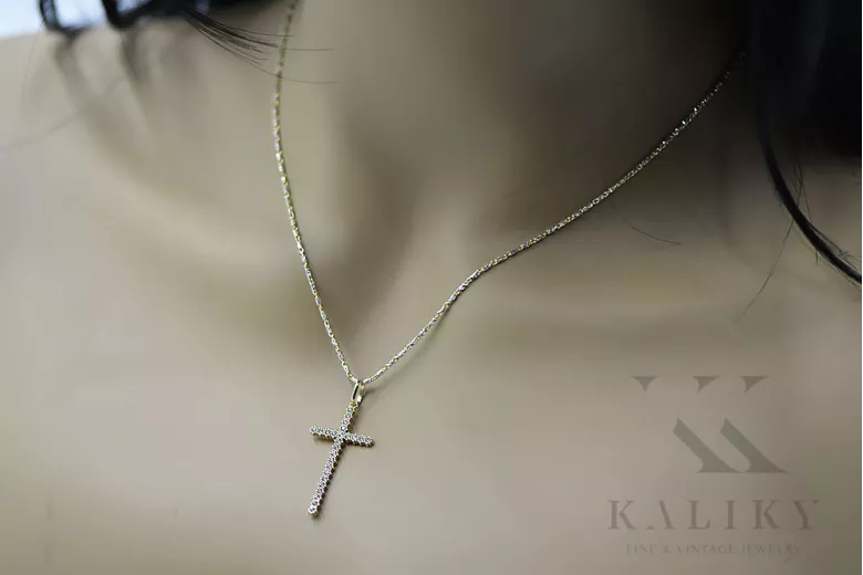 Faithful 14K Gold Chain with Catholic Cross & Anchor ctc029y&cc008yw