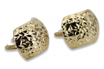 Pendientes de oro amarillo italiano de 14k, Sin piedra cen031y