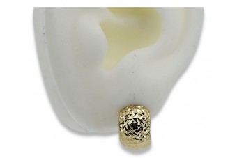 Pendientes de oro amarillo italiano de 14k, Sin piedra cen031y