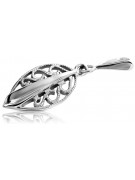 Pendentif feuille vintage en argent sterling 925 vpn081s