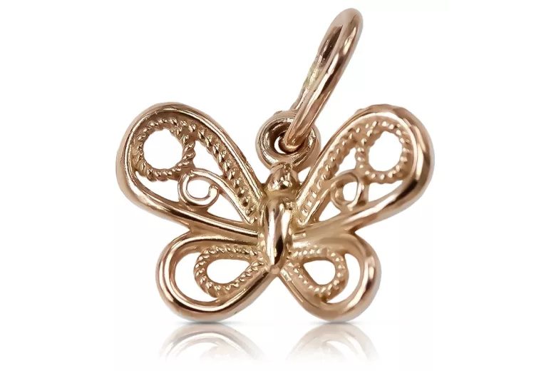 "Vintage Original 14K Rose Gold Butterfly Pendant, No Stones" vpn062 vpn062