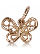 "Vintage Original 14K Rose Gold Butterfly Pendant, No Stones" vpn062 vpn062