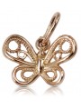 "Pendentif Papillon en Or Rose 14 Carats Vintage 585, sans Pierres" vpn062 vpn062