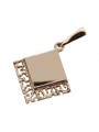 "Pendentif carré vintage sans pierres en or rose 14 carats 585" vpn041 vpn041