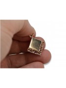 "No Stones Original Vintage 14K Rose Gold Square Pendant" vpn041 vpn041