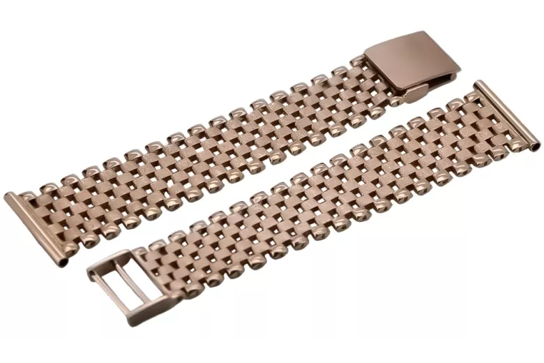 14K Rose Gold Adjustable Men's Watch Bracelet mbw003r