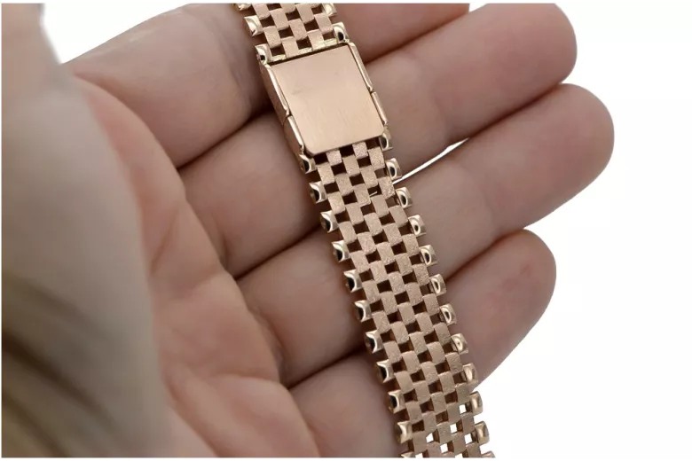 Bracelet montre homme en or rose 14K vintage, ajustable mbw003r