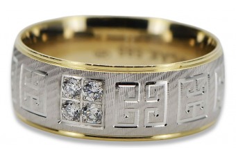 Elegantes 14K Gelb- & Weißgold Damen Hochzeitsring Band crc008yw crc008yw