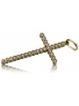 Cruce catolică vintage aur galben 14 cu roz și alb (Catholic cross vintage 14k yellow gold with pink and white) ctc029y