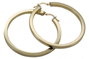 14K Yellow Gold Circle Earrings, No Stone ceh007y