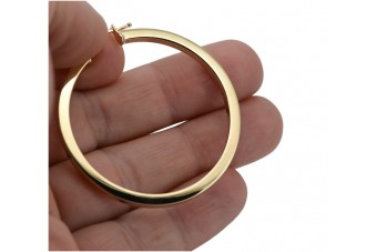 14K Yellow Gold Circle Earrings, No Stone ceh007y