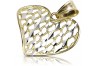 "Pendentif Coeur Moderne en Or Jaune Blanc Italien 14k Magnifique" cpn023yw cpn023yw