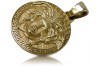 Colgante griego moderno de oro amarillo de 14k con medusa cpn049y