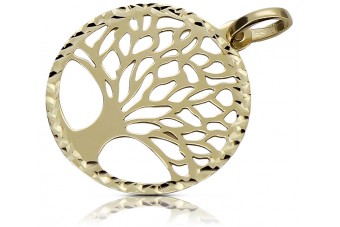 Colgante árbol de la suerte en oro amarillo italiano 14k cpn056y