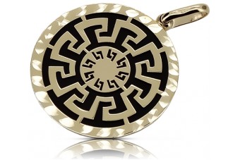 Pendentif en or jaune 14 carats avec Onyx grec magnifique cpc033y