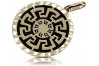 Greek Onyx and Diamond 14K Yellow Gold Pendant cpc033y