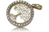 Pendentif arbre chanceux en or jaune 14 carats cpc044y