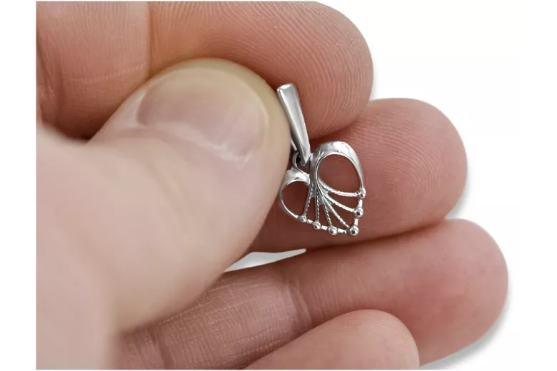 Sterling Silver 925 Vintage Heart Pendant, No Gemstones vpn076s