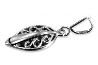 Pendentif feuille vintage en argent sterling 925 vpn081s