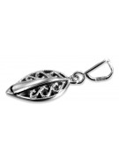 Pendentif feuille vintage en argent sterling 925 vpn081s