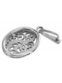 Pendentif ovale vintage en argent sterling 925, Pas de pierre vpn088s