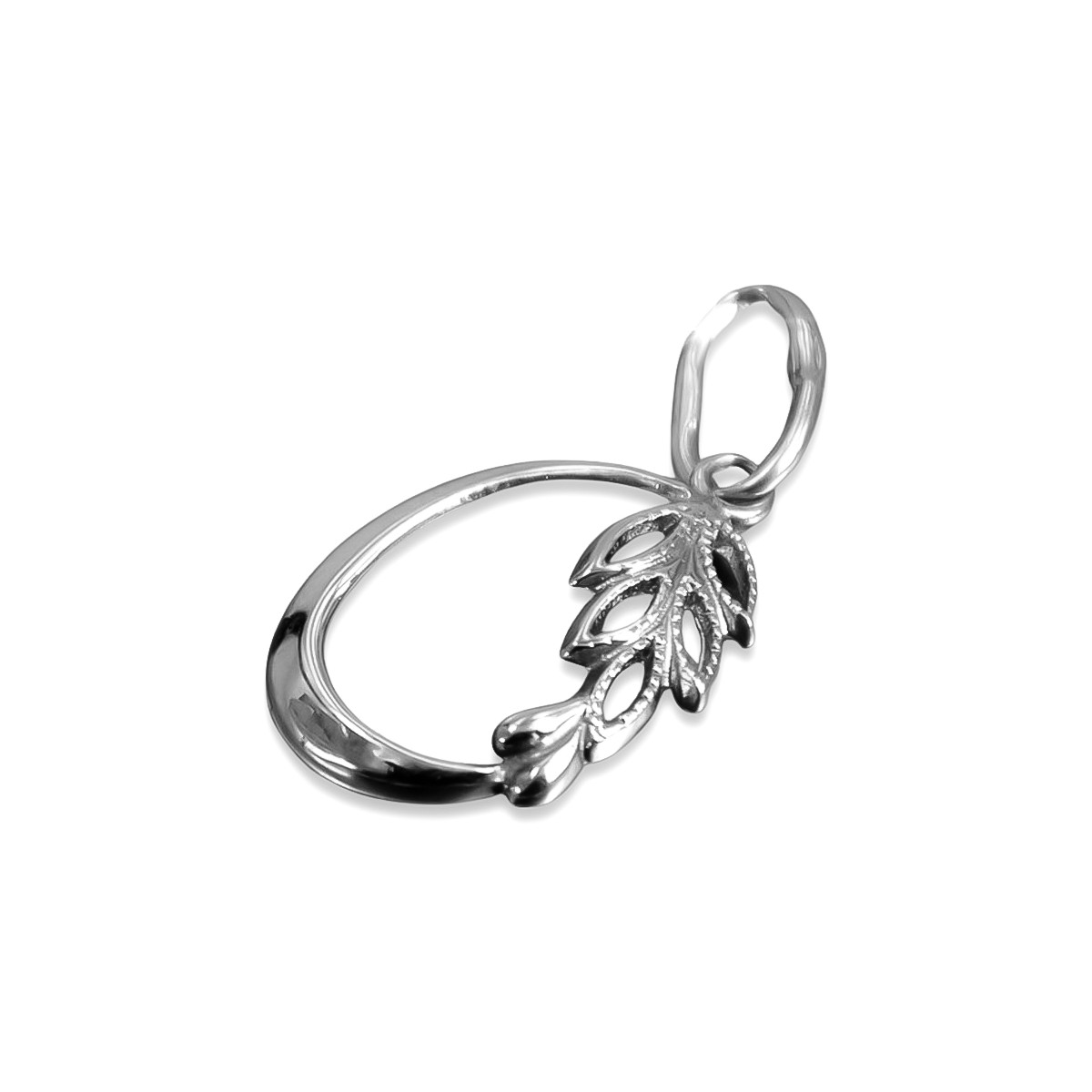 Pendentif feuille vintage en argent sterling 925, Pas de pierre vpn084s