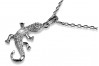 Magnifique pendentif en forme de lézard en or blanc italien 14 carats cpc009w cpc009w