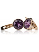 "Edle Amethyst Ohrringe in Original Vintage-Roségold 14 Karat" vec107 vec107