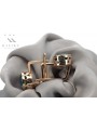 "Emerald Studded 14K Rose Gold Earrings with Vintage Charm" vec107 vec107